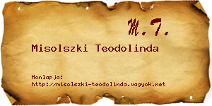 Misolszki Teodolinda névjegykártya